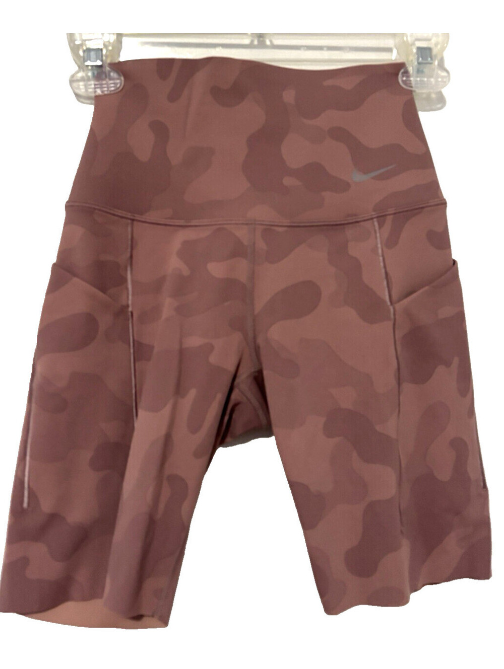 Nike Universa  Dri-Fit Support High-Waist  Camo Biker Short Mauve  Size XS